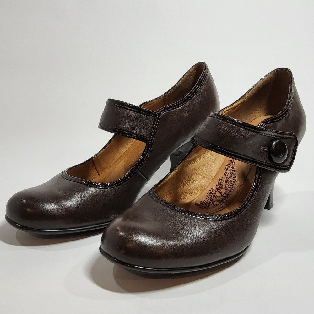 Sofft Mary Jane Carma Brown Leather Comfort Pumps Women's Size 8